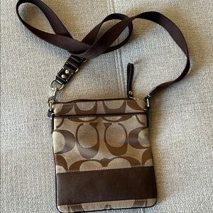 Coach Tan and Brown Crossbody Bag
